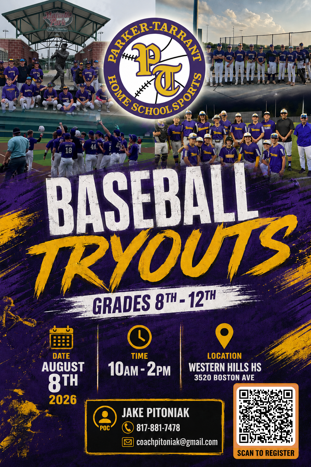PT Warriors Baseball Tryout Flyer